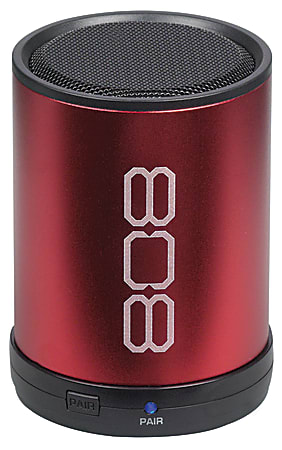 808™ Canz Bluetooth Speaker, 3.19" x 2.36" x 2.36", Red