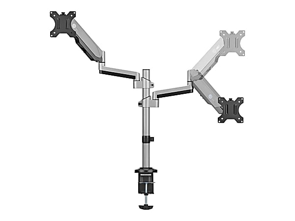 SIIG Dual Stacked Monitor Arm Desk Mount - 17" - 32" - Max Load 19.8 lbs for each arm - VESA 75/100mm - Dual 17"-32" Stacked Monitor Arm Desk Mount - Gas Spring Dual Monitor Mount -Full Motion Height Swivel Tilt Rotation Adjustable Monitor Arm