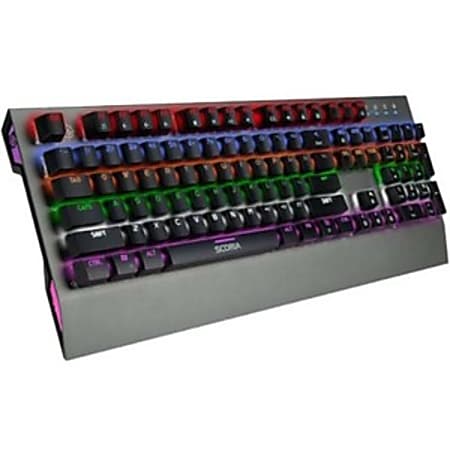 Enhance Scoria Anti-Ghosting , N-Key Rollover - Red Switches - Cable Connectivity - USB 2.0 Interface - LED - 104 Key - PC - Mechanical Keyswitch - Charcoal