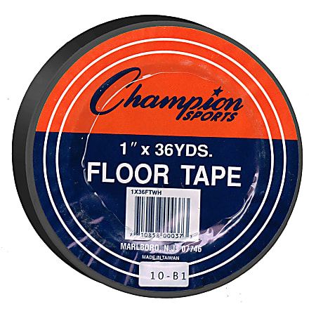 Champion Sports Vinyl Floor Tape, 1" x 36 Yd., Black