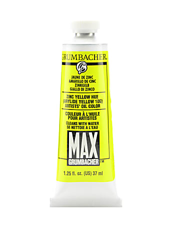 Grumbacher Max Water Miscible Oil Colors, 1.25 Oz, Zinc Yellow Hue, Pack Of 2