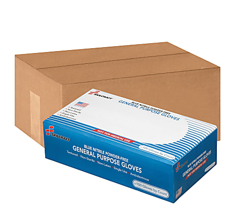 SKILCRAFT® Disposable Nitrile General Purpose Gloves, Small, Blue, Box Of 100