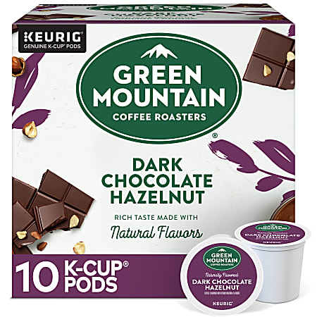 Green Mountain Coffee Roasters Dark Chocolate Hazelnut Single-Serve K-Cup Pods, Medium Roast, Pack Of 10 Pods