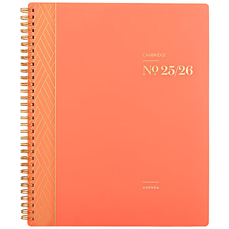 Cambridge® WorkStyle® Balance Academic 2025-2026 Weekly Monthly Planner, Pink Peach, Large, 8 1/2" x 11"