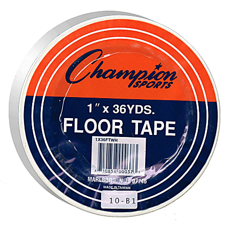 Champion Sports Vinyl Floor Tape, 1" x 36 Yd., White