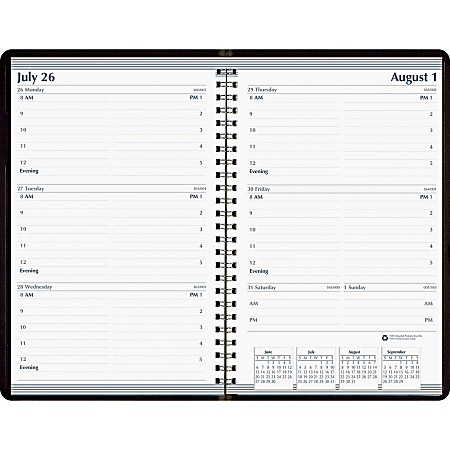 SKILCRAFT® Weekly Appointment Planner, 5" x 8", 100% Recycled, Black/White, January to December 2019 (AbilityOne 7530-01-600-7610)