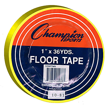 Champion Sports Vinyl Floor Tape, 1" x 36 Yd., Yellow