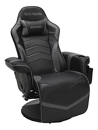 Respawn 900 Racing-Style Bonded Leather Gaming Recliner, Black/Gray