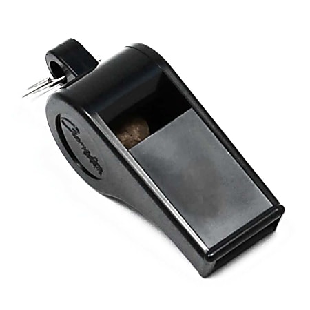 Champion Sports Medium-Weight Plastic Whistles, Black, Pack Of 12