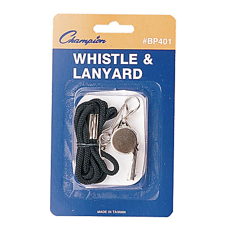 Champion Sports Metal Whistle And Lanyard