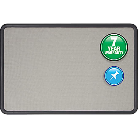 Quartet® Contour® Bulletin Board, 36" x 48", Plastic Frame With Black Finish