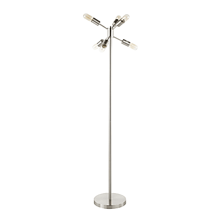 Lumisource Spark Contemporary Floor Lamp, Brushed Stainless Steel