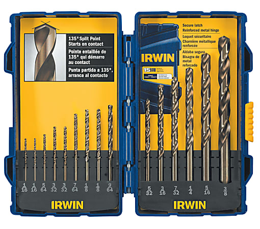 IRWIN Cobalt High Speed Steel Drill Bit Set, 15-Bits