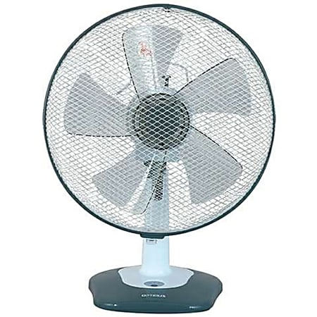 Optimus Oscillating Table Fan With Soft-Touch Switch, 13" x 12", White/Gray