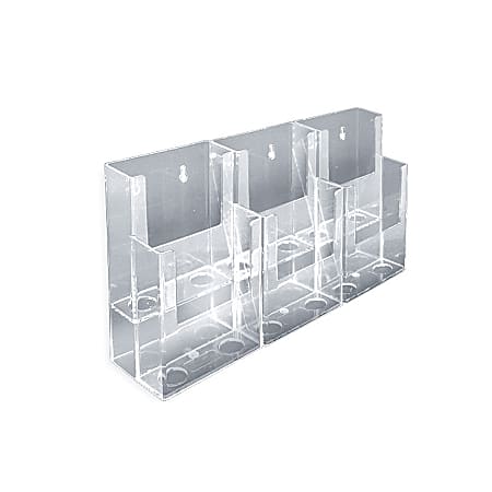 Azar Displays 2-Tier Modular Brochure Holders, 6-Pocket, Acrylic, 7"H x 12 1/2"W x 3 3/4"D, Clear, Pack Of 2