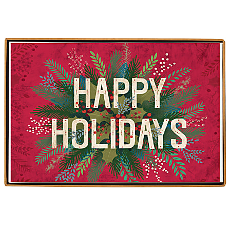Graphique Christmas Cards, 5" x 7", Happy Holidays, Pack Of 15 Cards