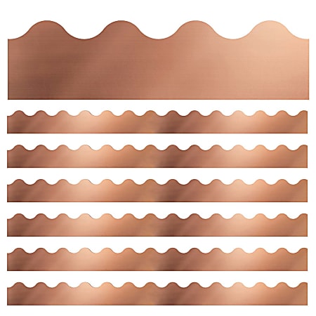 Carson Dellosa Education Scalloped Border, Sparkle + Shine Rose Gold Foil, 39' Per Pack, Set Of 6 Packs