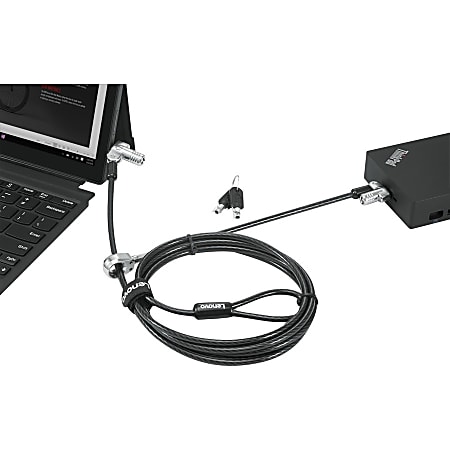 Kensington MicroSaver Cable Lock - Keyed Lock - Black, Silver - Carbon Steel - 8 ft - For Notebook, Tablet
