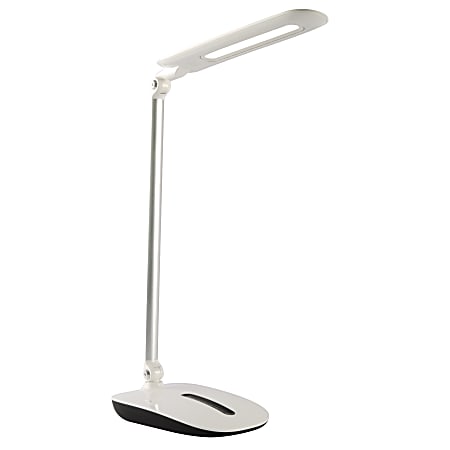 OttLite® WorkWell® Slide LED Desk Lamp, 18-3/4"H, White Shade/White Base