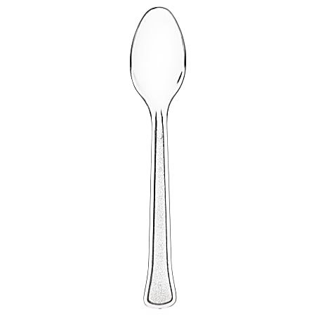 Amscan 8018 Solid Heavyweight Plastic Spoons, Clear, 50 Spoons Per Pack, Case Of 3 Packs