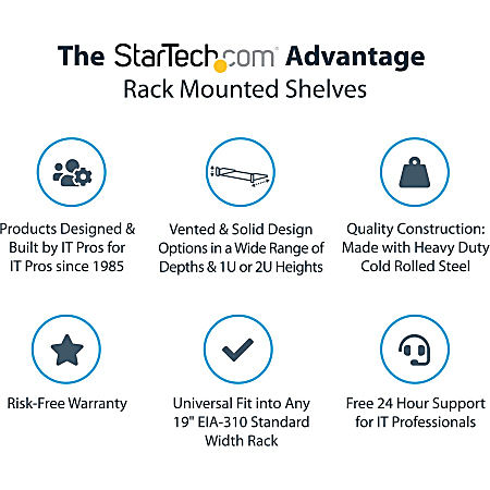 1U Fixed Server Rack Mount Shelf - 10in Deep Steel Universal Cantilever  Tray for 19 AV/ Network Equipment Rack - Heavy Duty Steel - Weight  Capacity