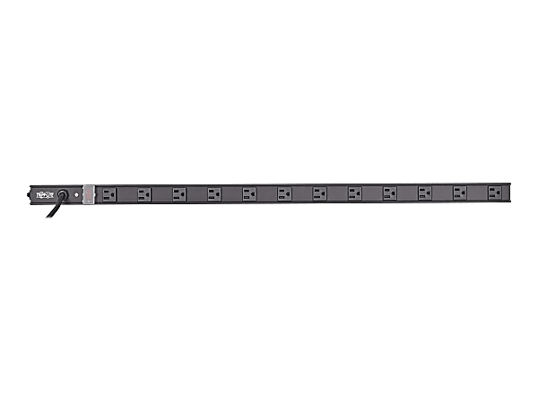 Tripp Lite 12 Outlet Power Strip 5-15R 15' Cord Vertical 5-15P 36" Black - Power distribution strip - 15 A - AC 120 V - 1800 Watt - input: NEMA 5-15P - output connectors: 12 (NEMA 5-15) - 15 ft cord - black aluminum