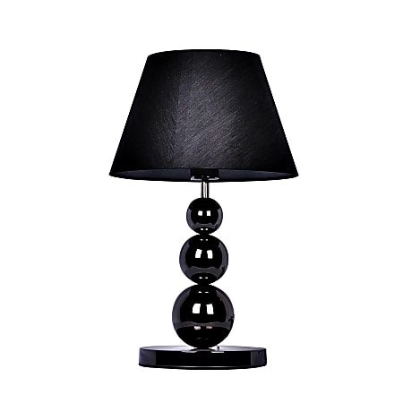 Elegant Designs 3-Tier Ball Table Lamp, 19 3/16"H, Black Shade/Pearl Black Base