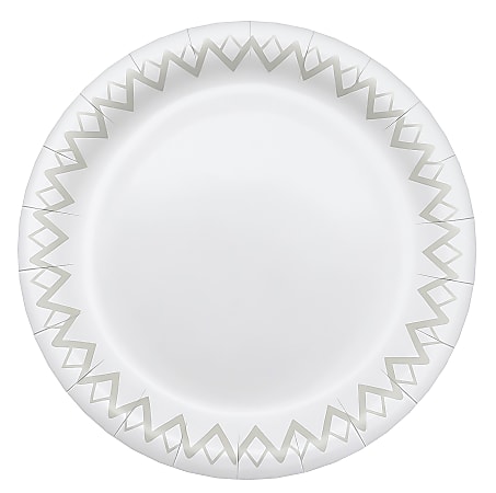Highmark® Paper Plates, 6-3/4", Printed White, Pack Of 50