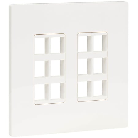 Eaton Tripp Lite Series 12-Port Double-Gang Universal Keystone Wall Plate, Cat5e/6/6a, USB, HDMI, DisplayPort, White, TAA - N080212