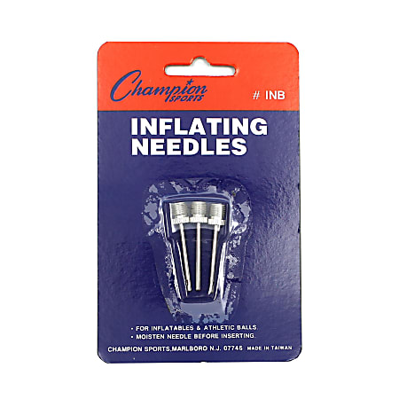 Champion Sports Nickel-Plated Inflating Needles, Pack Of 3