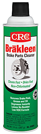 CRC Brakleen® Non-Chlorinated Less 45% VOC Brake Parts Cleaner, 14 Oz Can, Case Of 12