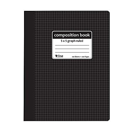 C-Line Graph Ruled Composition Notebooks, 7-1/2” x 9-3/4”, 1 Subject, 100 Sheets, Black, Pack Of 12 Notebooks