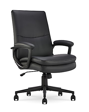Serta Comfort Modern Ergonomic Bonded Leather High Back Executive Office Chair Black ODP Business Solutions