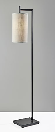 Adesso Simplee Zion Floor Lamp 65 H Beige Textured Fabric ShadeBlack ...