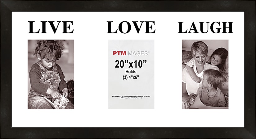 PTM Images Photo Frame, Live, Love, Laugh, 22"H x 1 1/4"W x 12"D, Black
