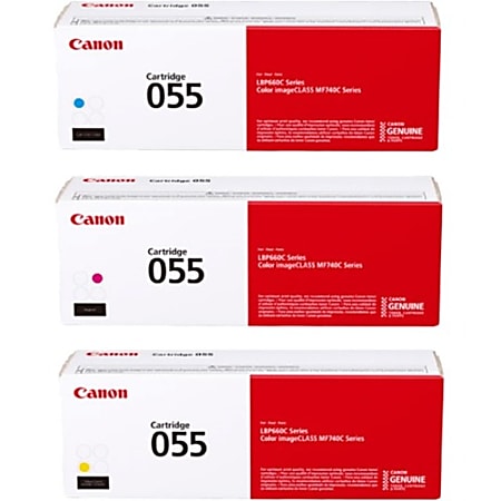 Canon 055 Cyan Magenta Yellow Toner Cartridges Combo Pack Of 3