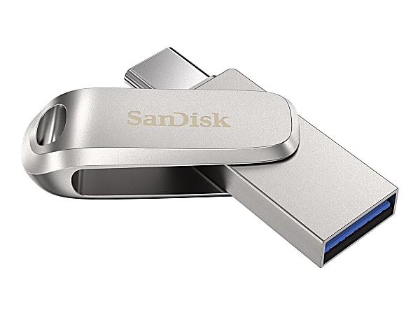 SanDisk iXpand Dual Drive USB C Luxe Flash Drive 128GB Silver