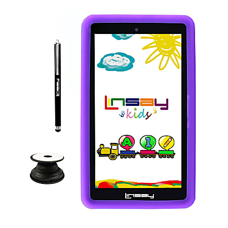 Linsay F7 Tablet, 7" Screen, 2GB Memory, 64GB Storage, Android 13, Kids Purple