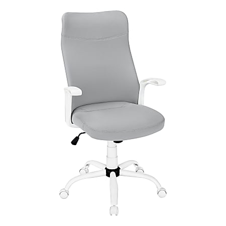 Monarch Specialties Jonah Ergonomic Fabric High-Back Office Chair, White