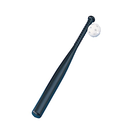 Champion Sports Plastic Bat And Baseball Set, Black