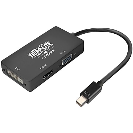 Eaton Tripp Lite Series Keyspan Mini DisplayPort 1.2 to VGA/DVI/HDMI All-in-One Converter Adapter, 4K x 2K HDMI @ 60 Hz, Black - P13706NHDVK6B