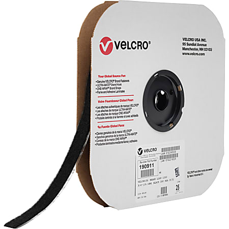 VELCRO Brand Sticky Back Fastener Tape Roll Loop Only 34 W x 75 Black -  Office Depot