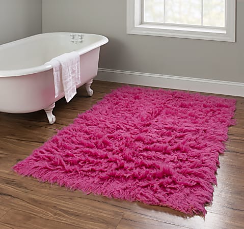 Linon Flokati Area Rug, 43" x 67", Morrigan 1400G Fuchsia