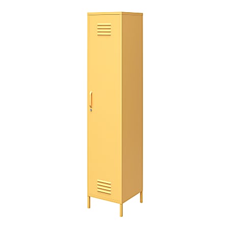 Ameriwood™ Home Cache Single Metal Locker Storage Cabinet, 72-7/8”H x 15”W x 15-3/4”D, Yellow