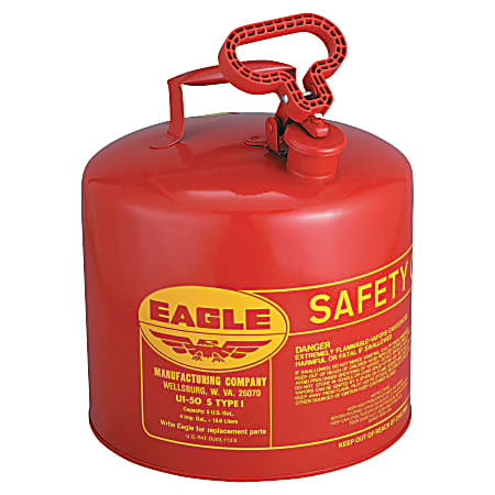 Eagle Type I Safety Can For Flammables, 2 Gallon, Red