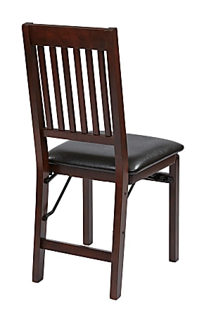 Office Star Hacienda Mission Back Folding Chairs Espresso Set Of 2