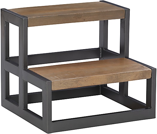 Powell Ephraim Bed Steps, 15"H, Pewter