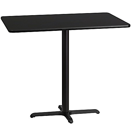 Flash Furniture Laminate Rectangular Table Top With Bar-Height Table Base, 43-1/8"H x 30"W x 48"D, Black
