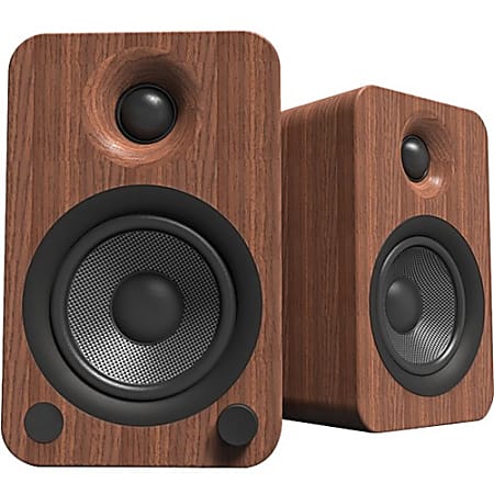 Kanto YU4 Bluetooth Speaker System - 70 W RMS - Walnut - Stand Mountable - Desktop - 60 Hz to 20 kHz - USB