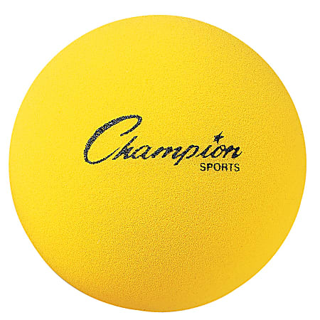 Champion Sports Uncoated Regular Density Foam Ball, 7", Yellow